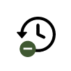 Clock Icon with backwards arrow and minus symbol