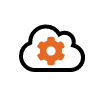 Gear inside of cloud icon